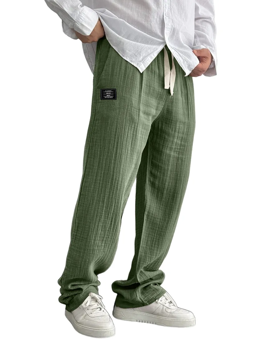 Cotton Linen Drawstring Trousers