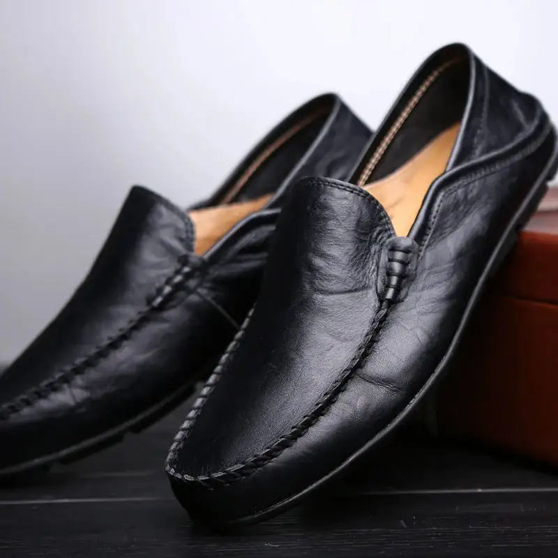 Classic Leather Slip-On Shoes