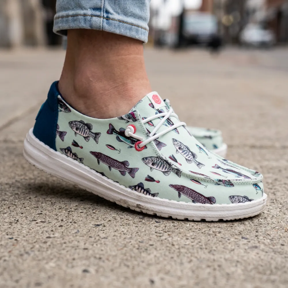 Wendy Fish Lure Printed Casual Slip On Shoes