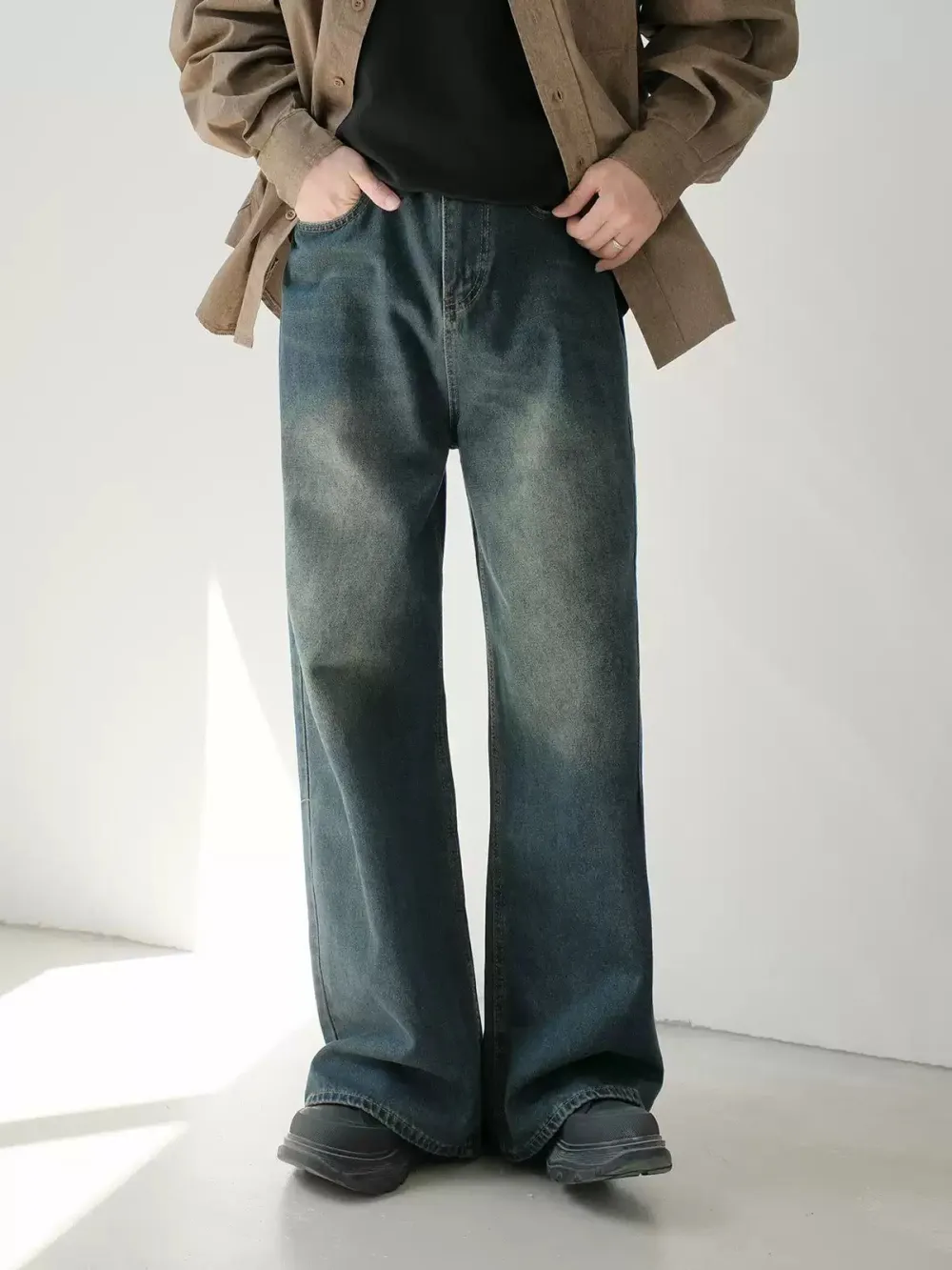 Oversized Fade Denim Jeans