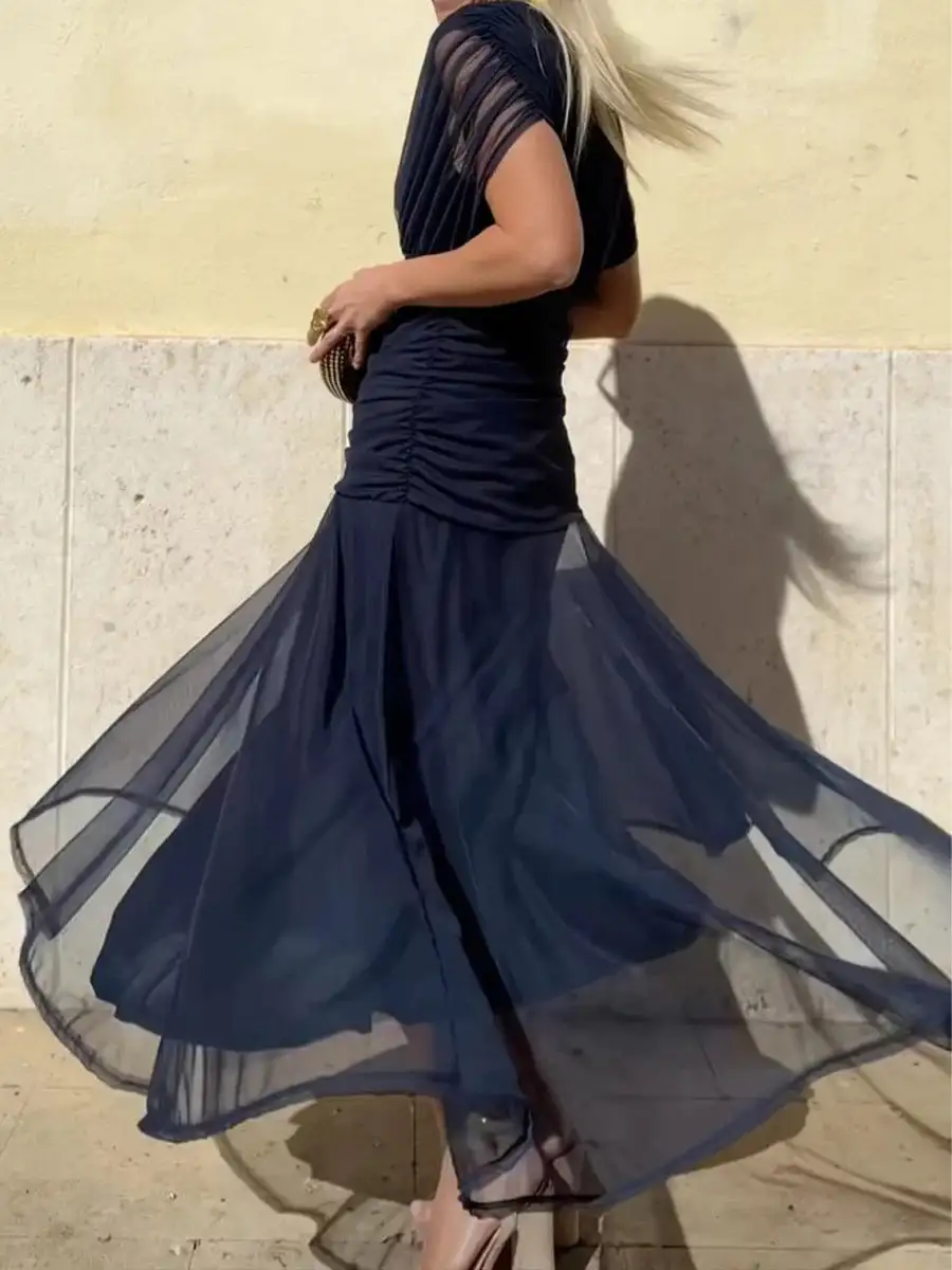 Women's V-Neck Chiffon Cape Bridal Dress