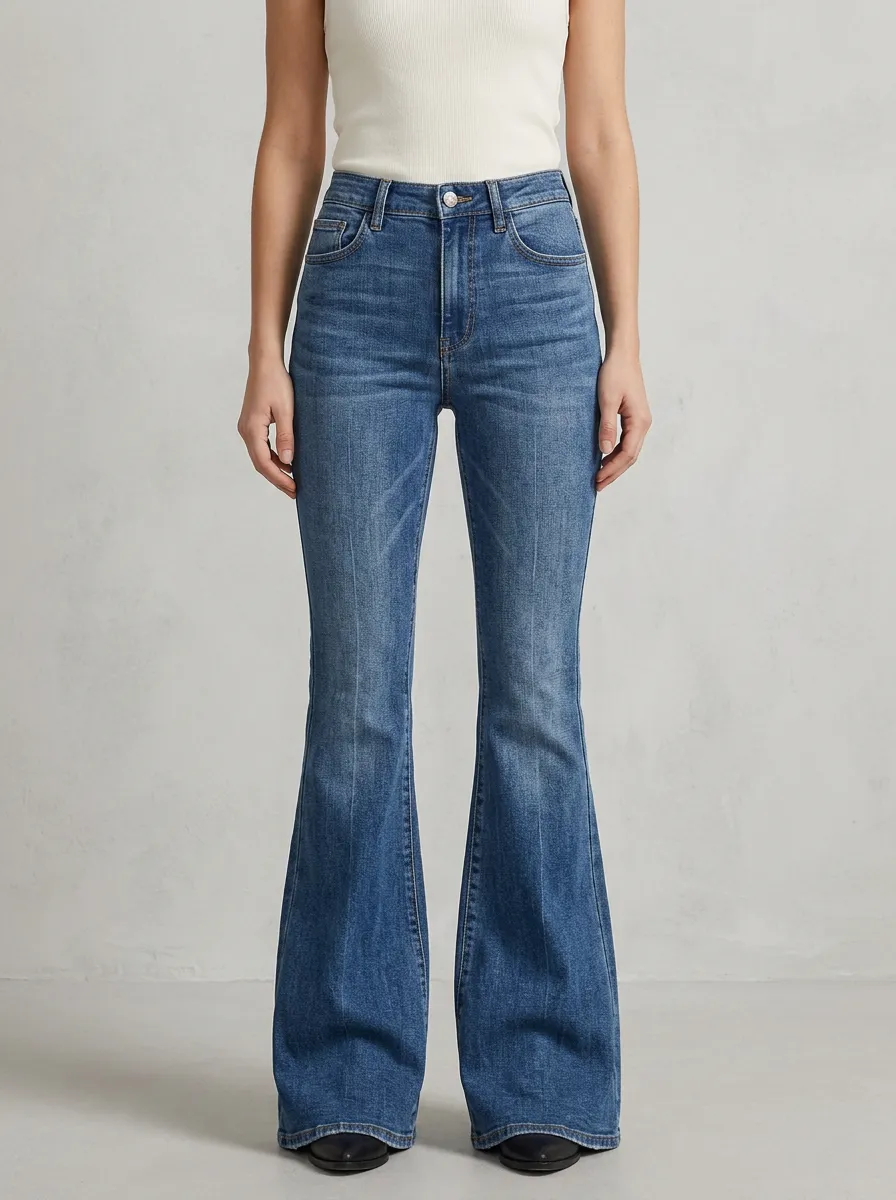 Everyday Faded Finish High Rise Flare Jeans