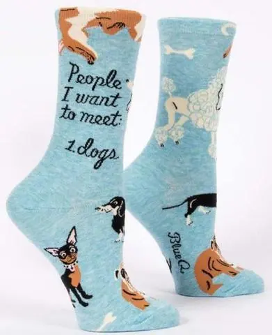 Women's People To Meet: Dogs Crew Socks