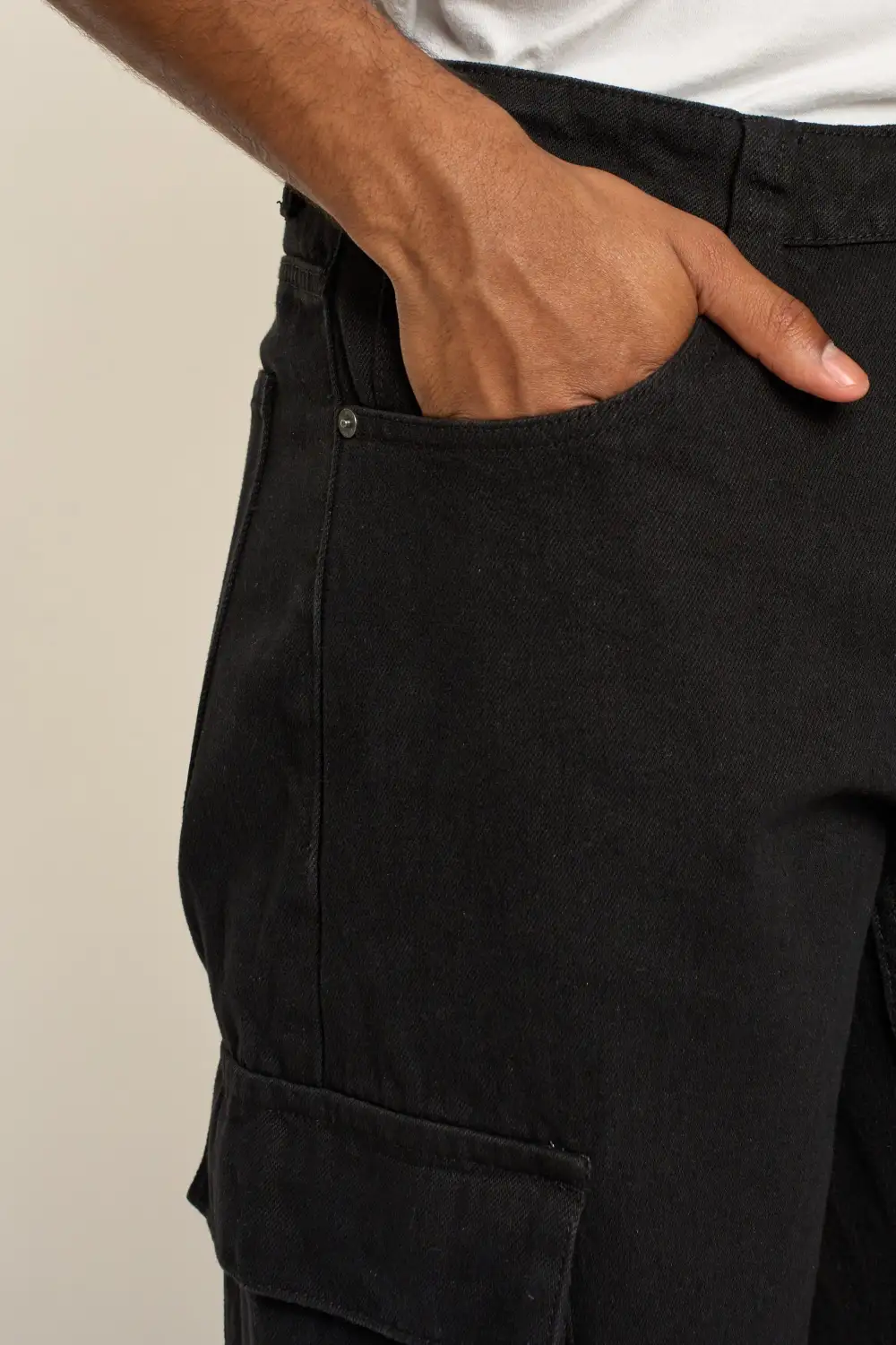 Men's Baggy Fit Cargo Denim Jeans