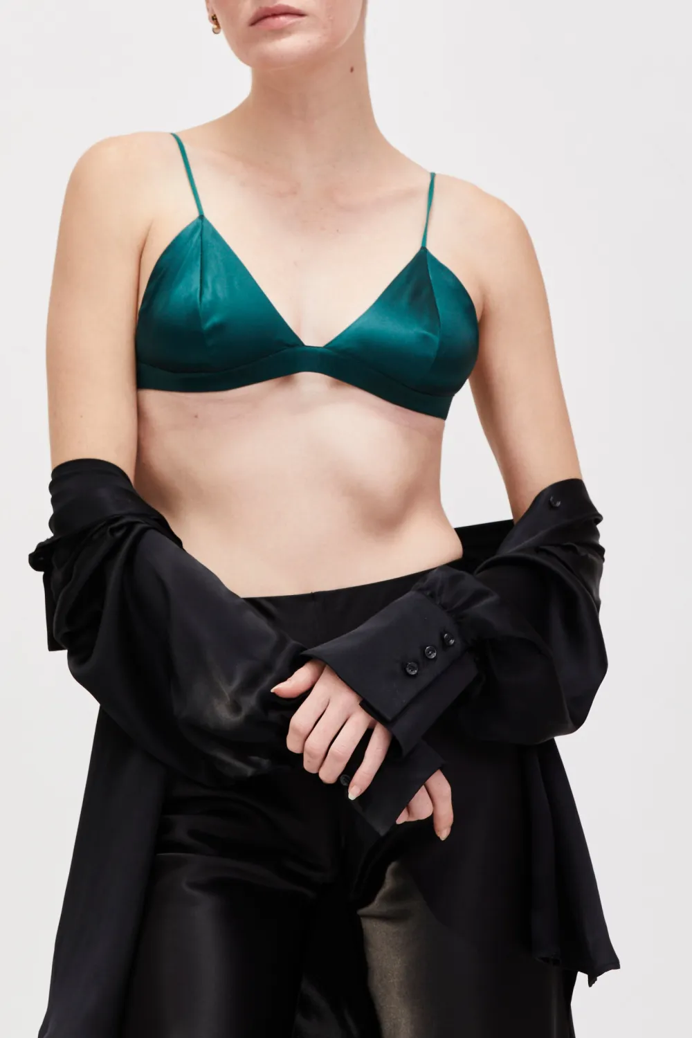 Elastic Underband Silk Triangle Bra