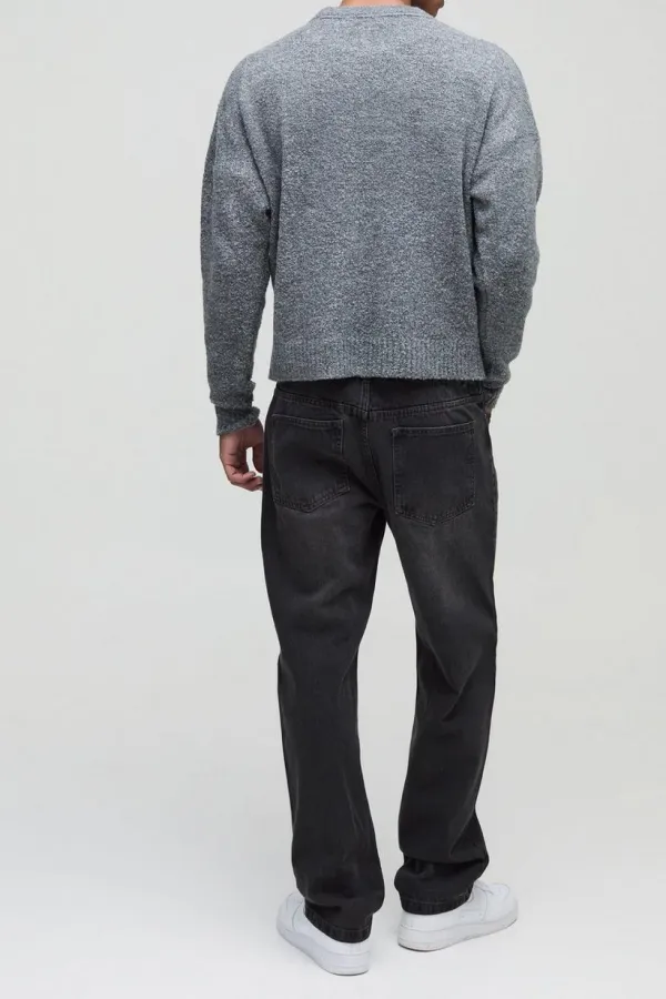 Straight Rigid Washed Charcoal Jeans