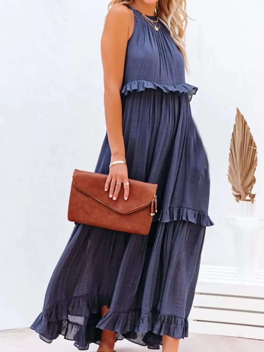 Ruffled Tiered Sleeveless Maxi Dress