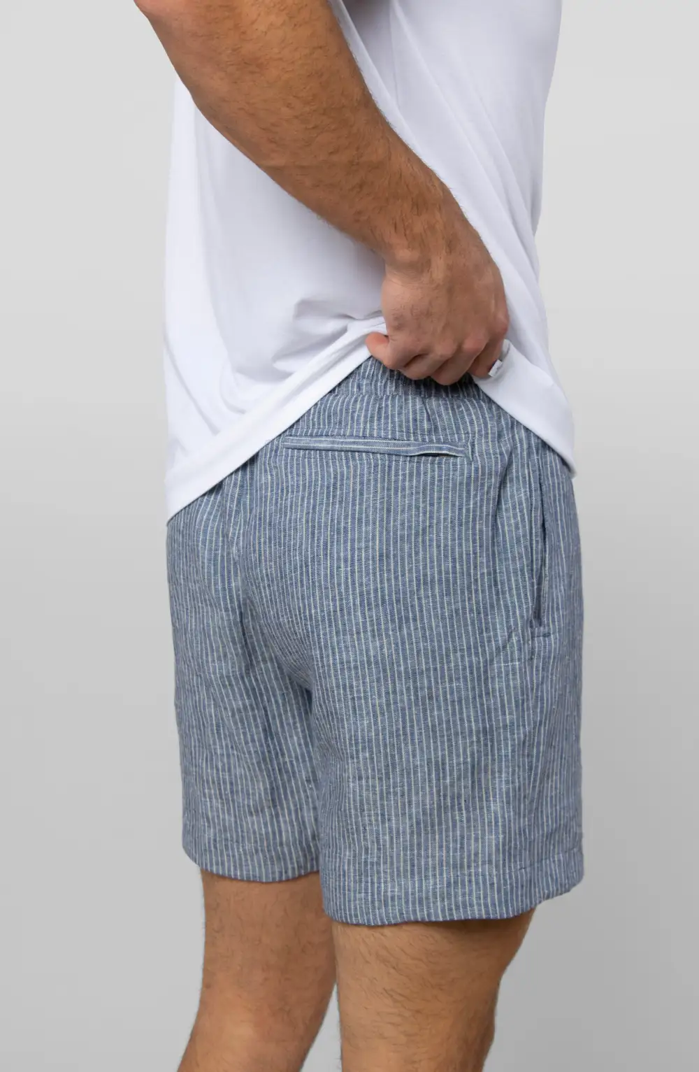 Men's Relaxed Linen Welt Pocket Shorts