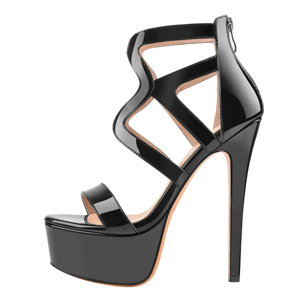 Platform Gladiator Cut Out Stiletto Sandals