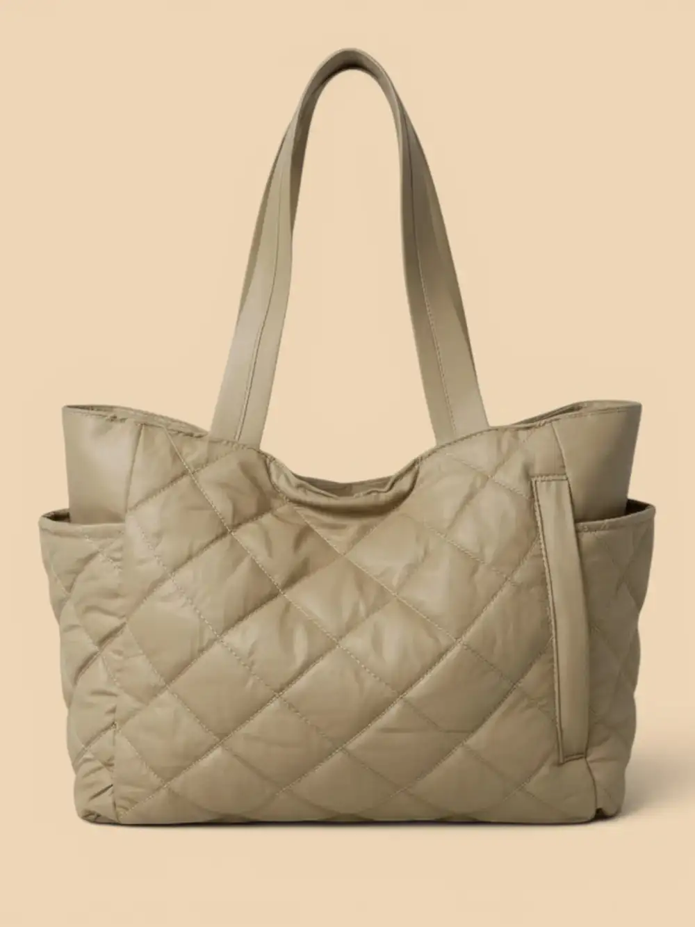 Quilted Nylon Tote Bag