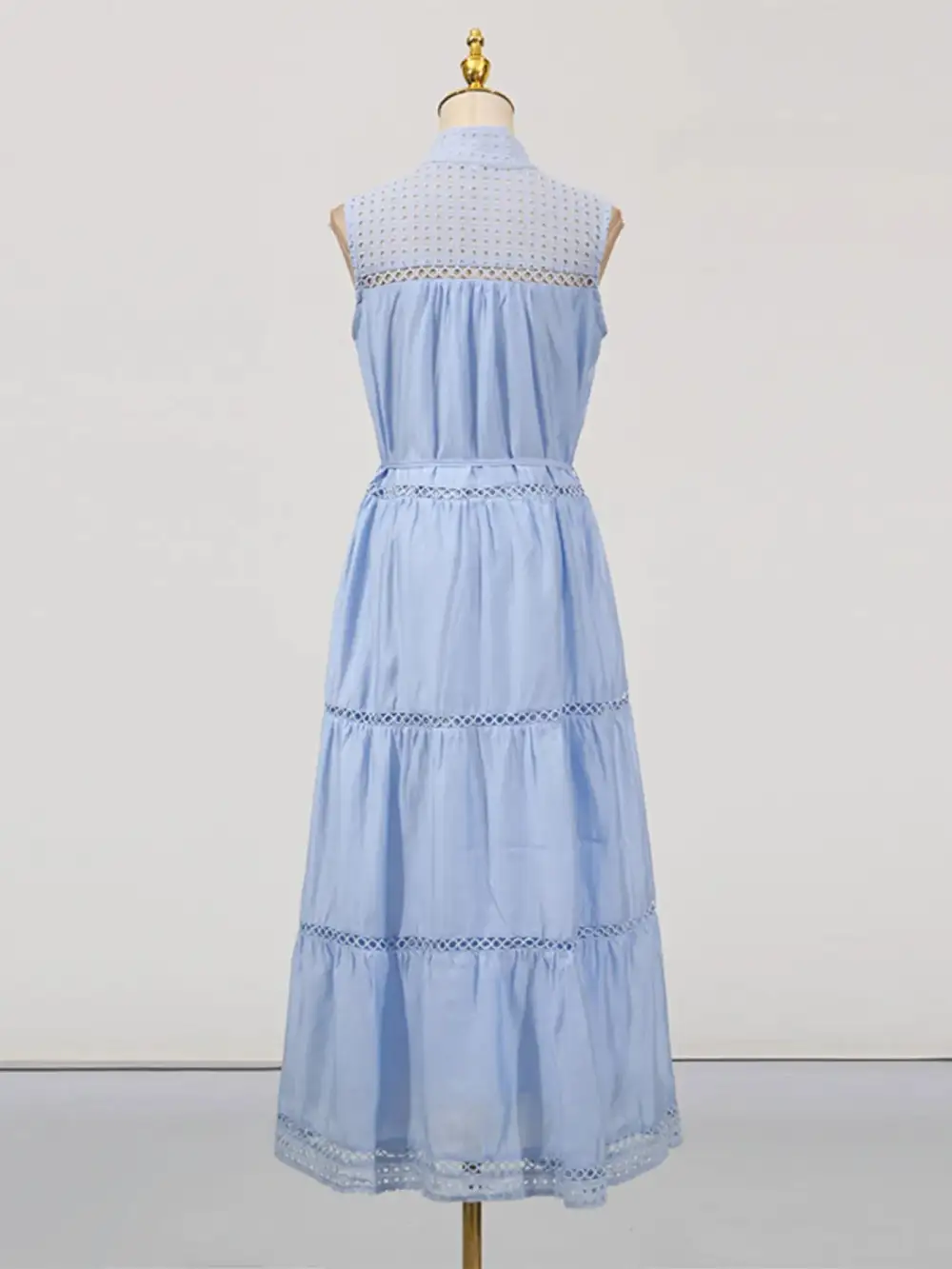 Layered Detail Sleeveless Midi Dress