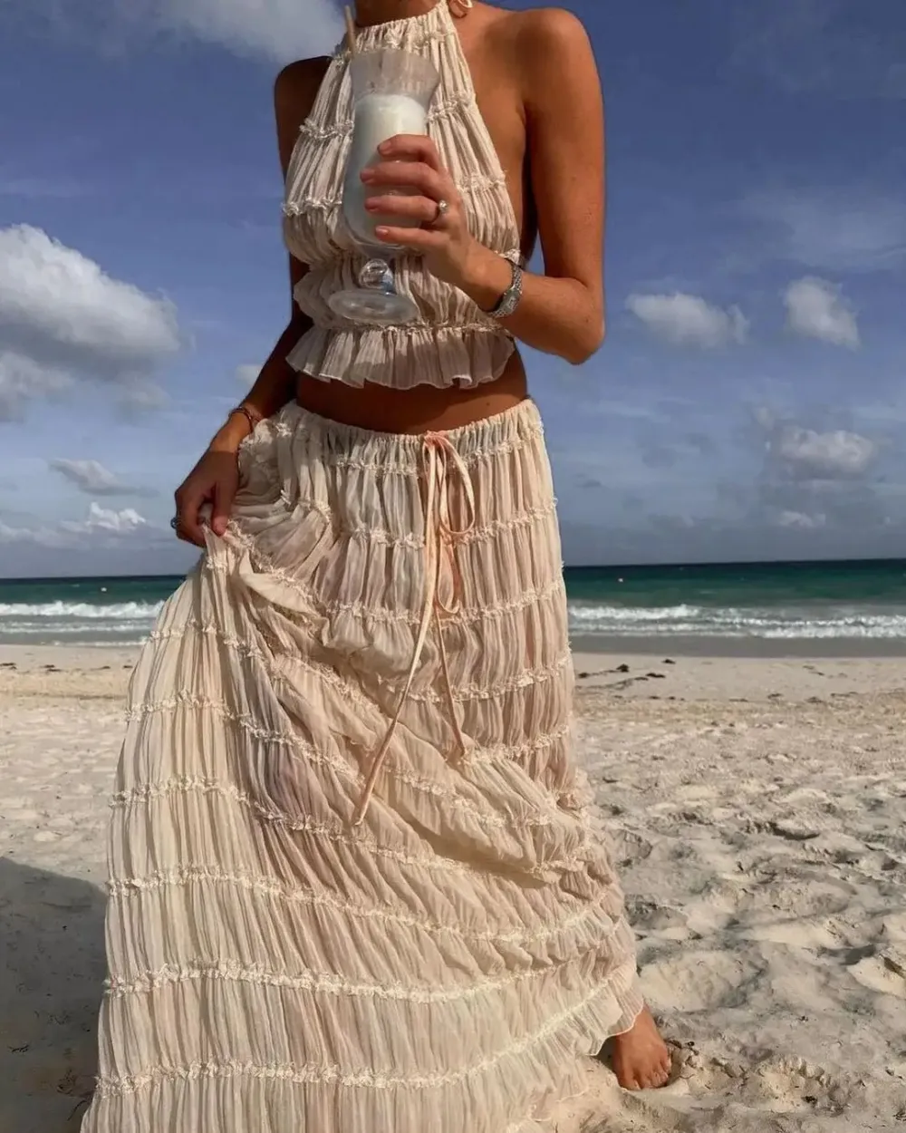 Frill Detail Two-Piece Set