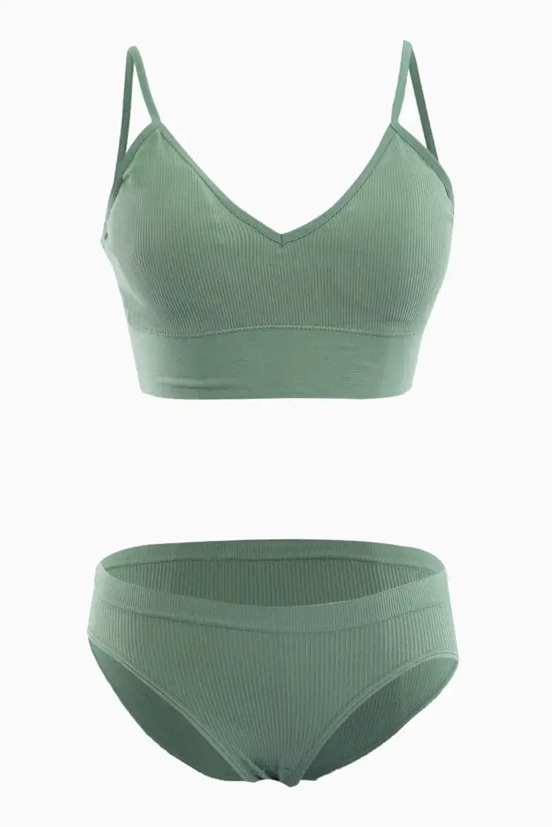 Detailed Seamless Lingerie Set