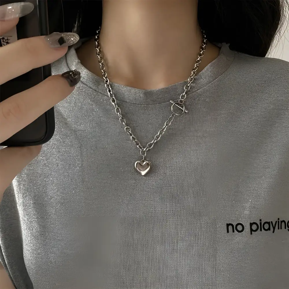 Draped Heart Necklace