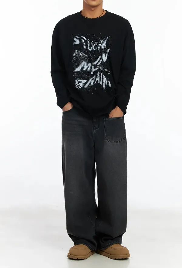 Men's Drop-Shoulder Graphic Long Sleeve Tee