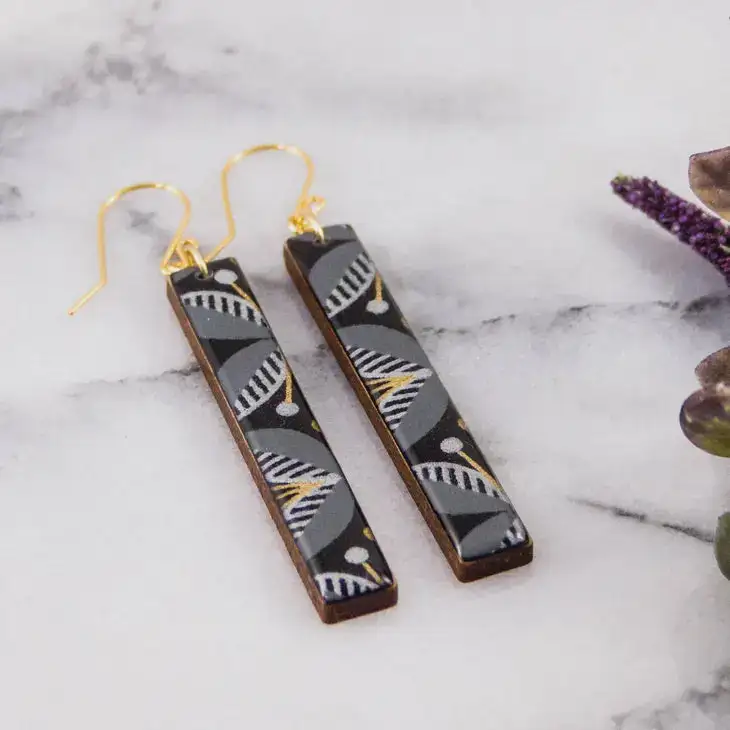 Bar Drop Earrings - & Modern Floral