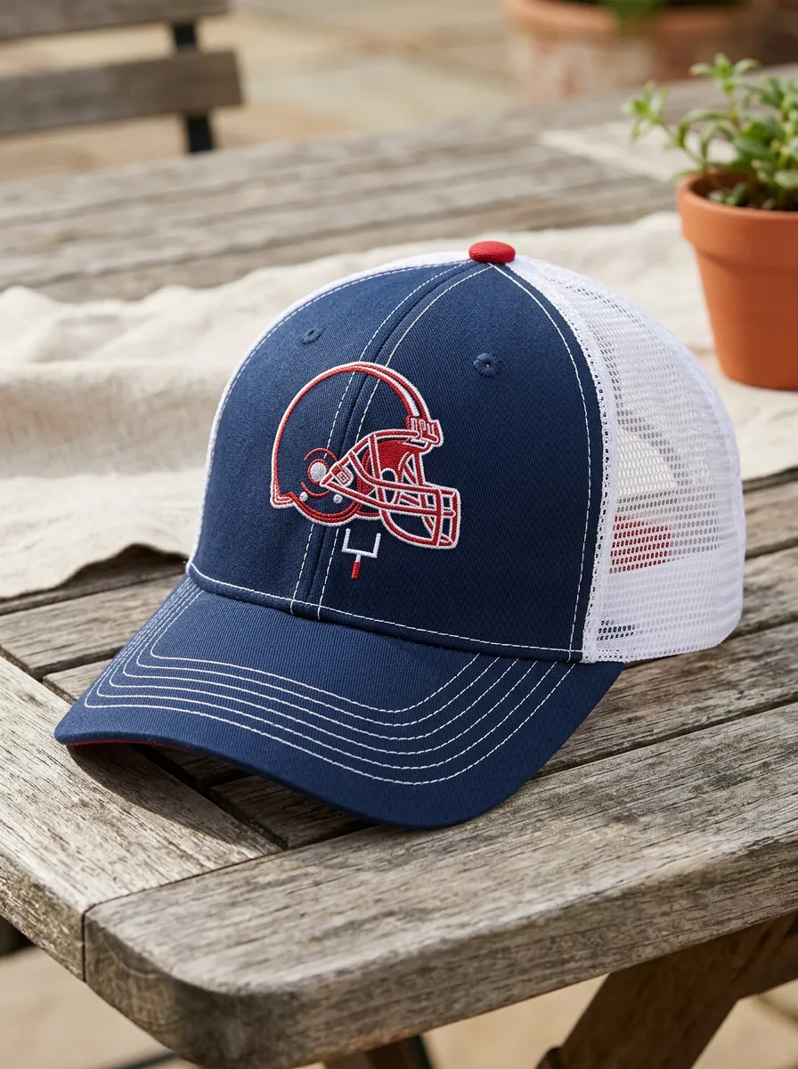 Men's Football Fan Helmet Goalpost Printed Trucker Hat