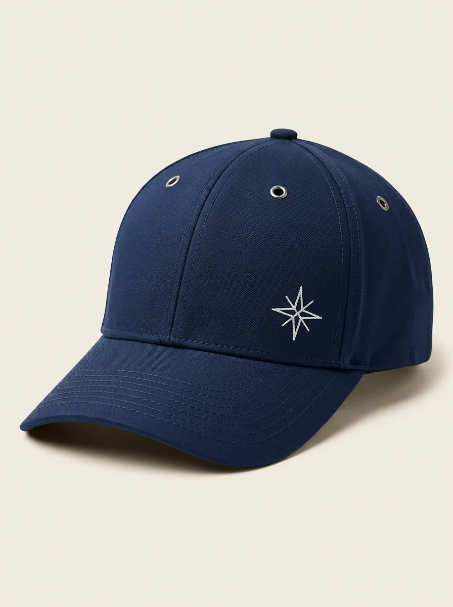 Low Key Compass Star Embellished Baseball Cap