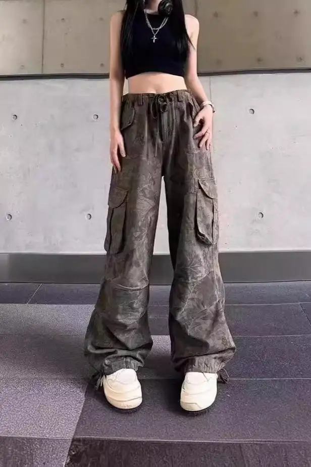 Denim Utility Pocketed Cargo Pants