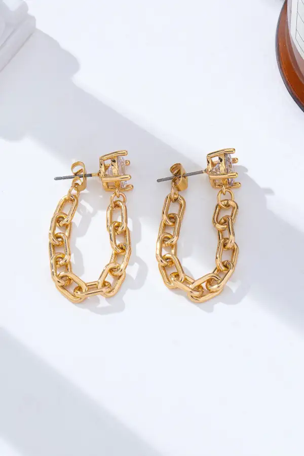 Crystal Stud Hoop And Drop