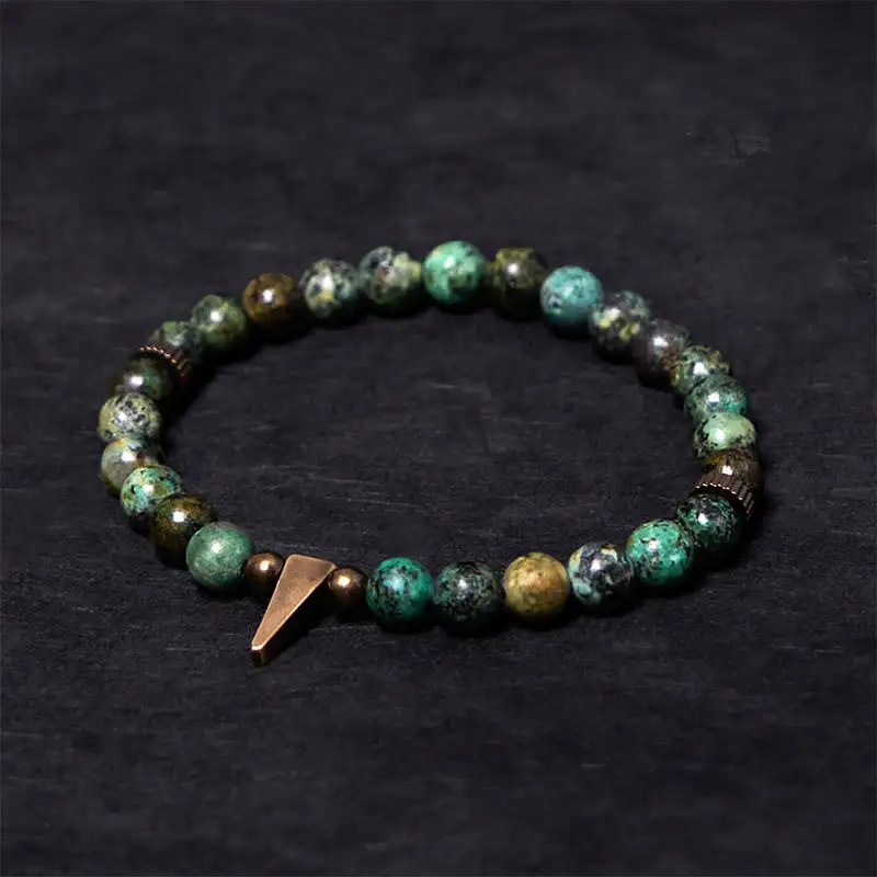 Vintage Distressed Design Turquoise Copper Bracelet