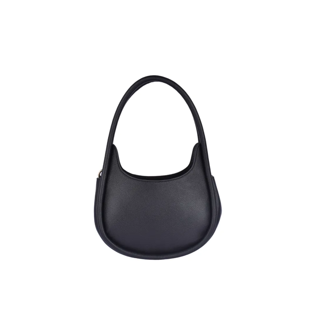 Streamlined Leather Spacious Shoulder Bag