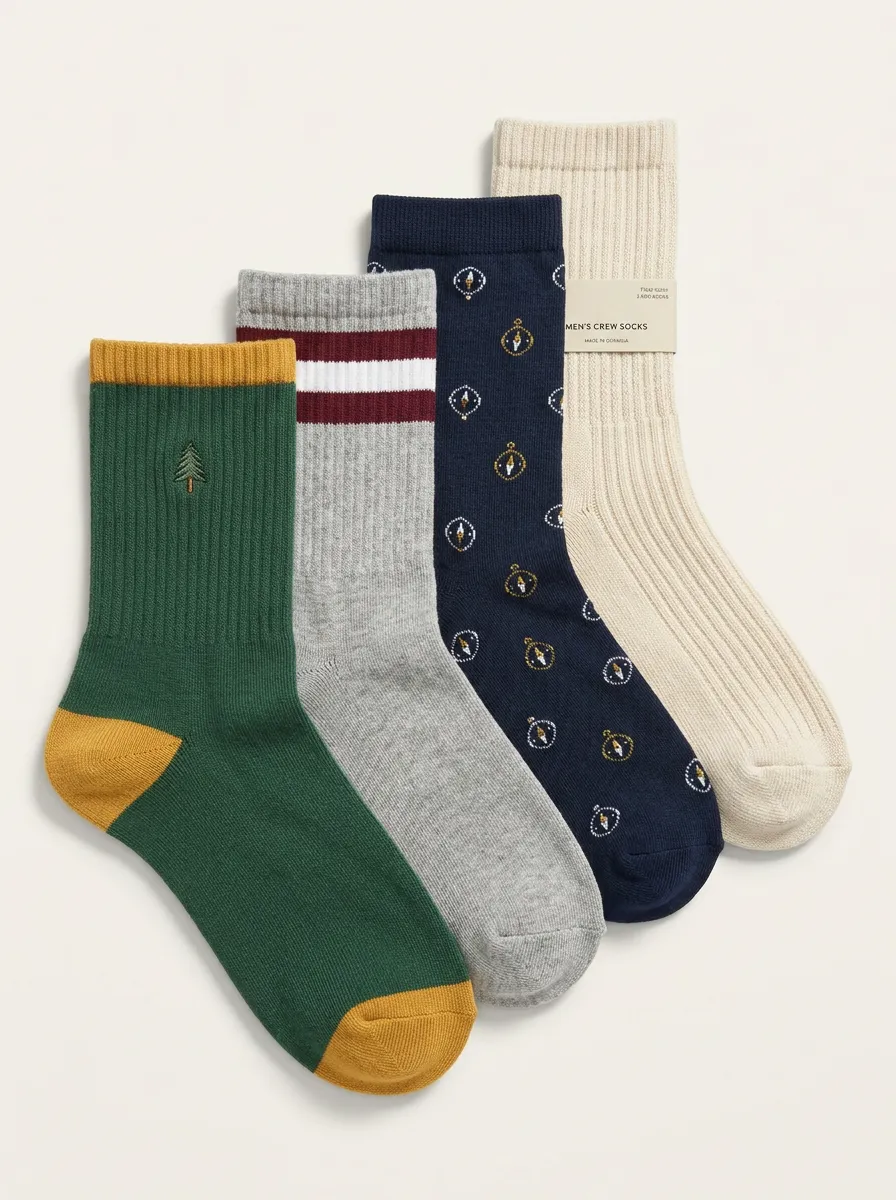 Men's Outdoor Four Pair Socks