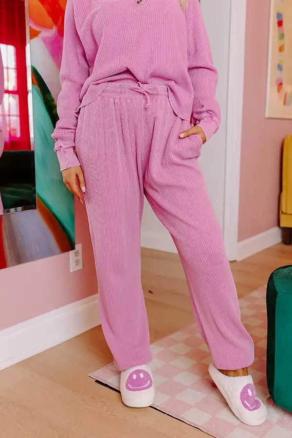 Relaxed Athletic Ankle Waffle Knit Knit Jogger Pants