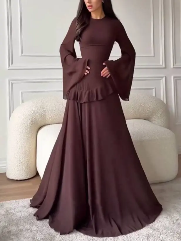 Ruffle Sleeve Maxi Dress