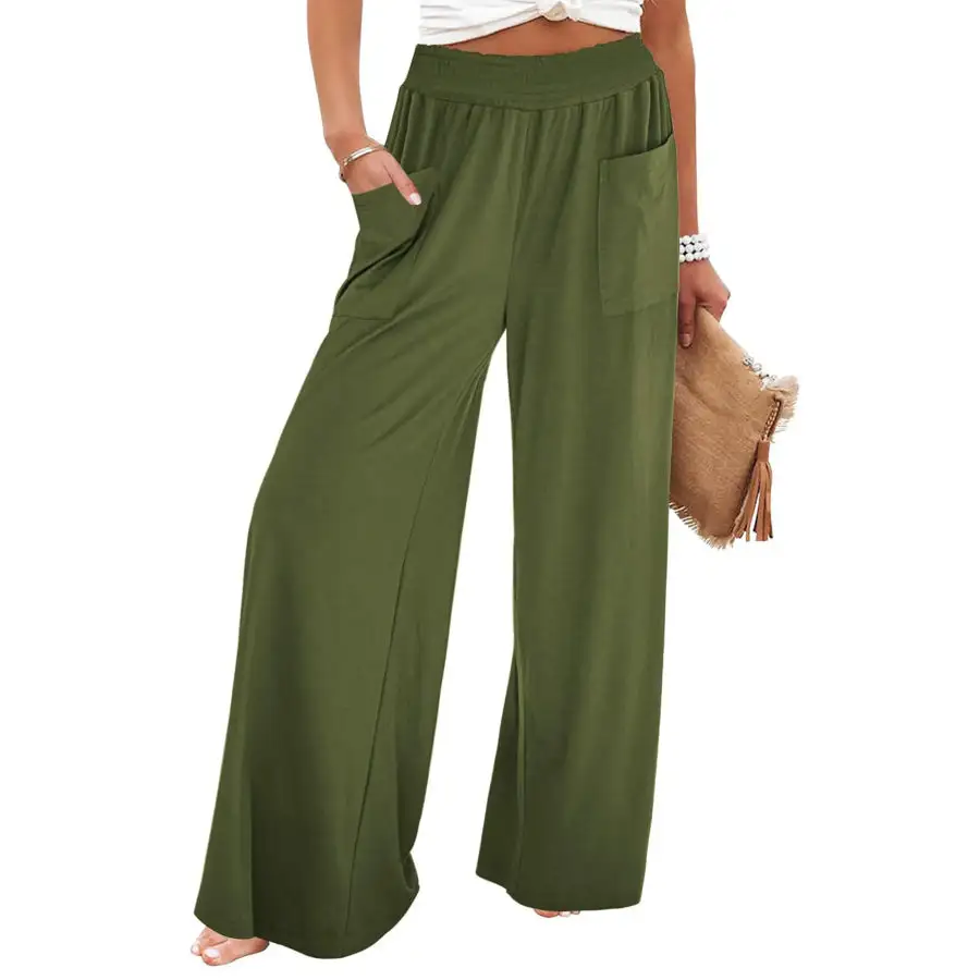 High Waisted Wide Leg Pants with Pockets