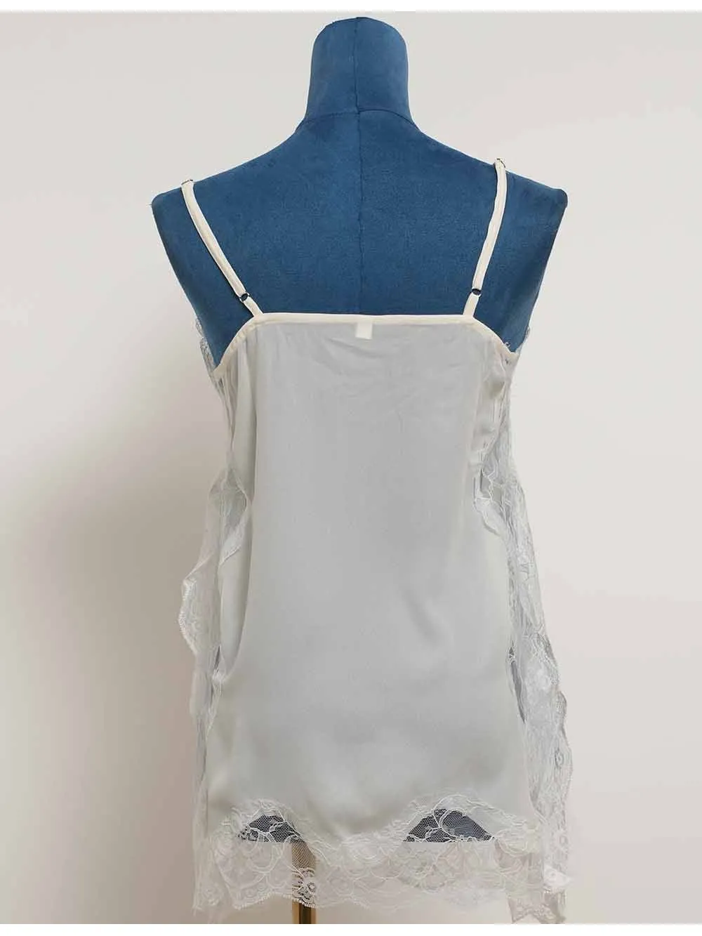 Chic Lace Trim V Neck Side Split Cami Top
