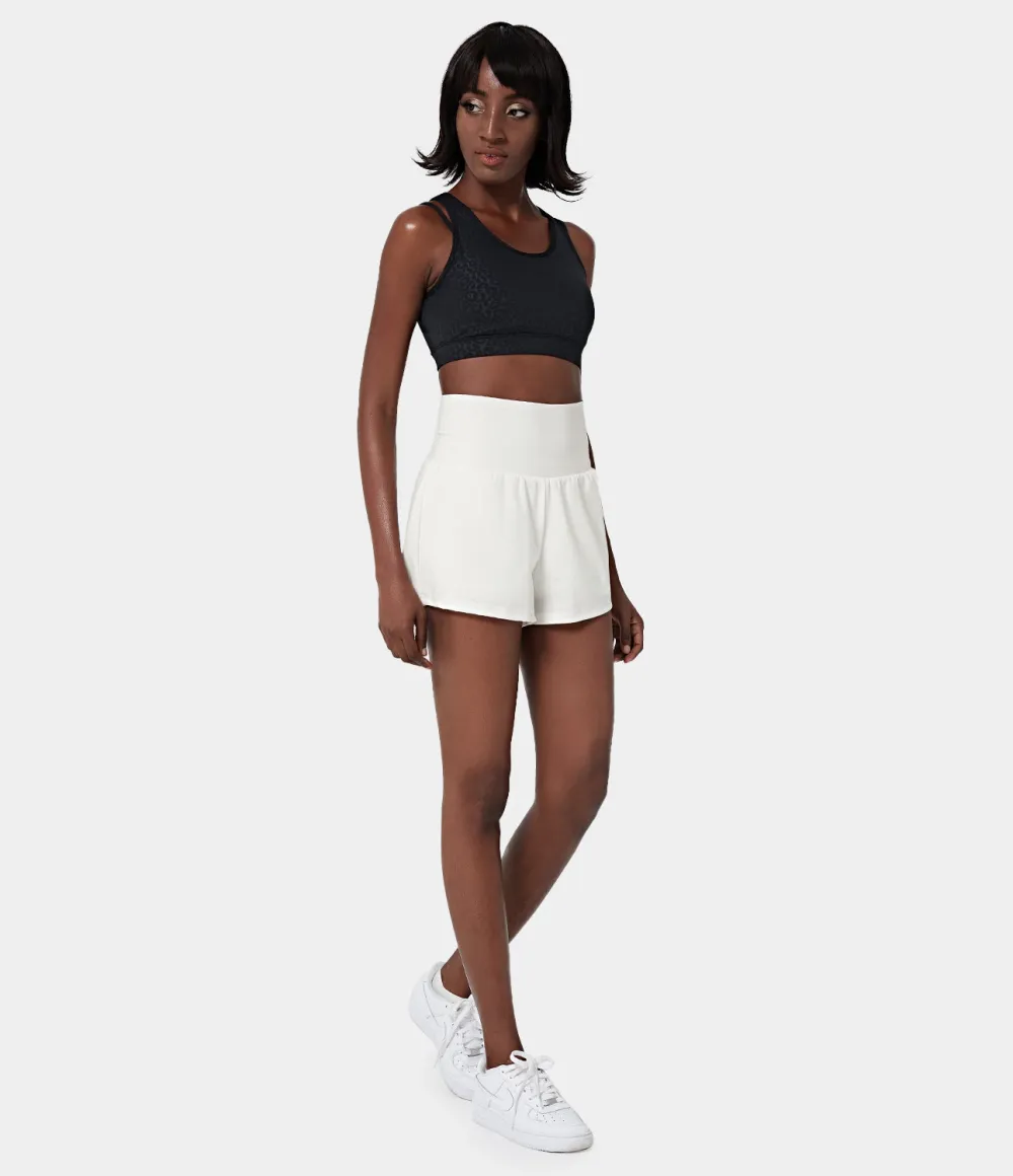 2026🔥  Super High Waisted Back Pocket & Side Hidden Pocket 2-in-1 Yoga Shorts 2.5