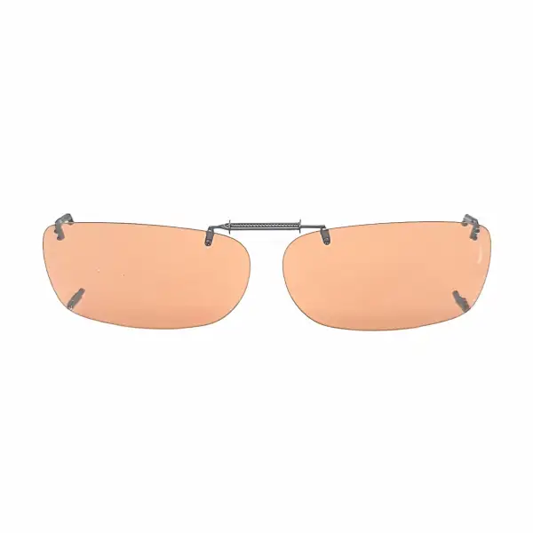 Frameless Amber Lens 56mm Rectangular Polarized Clip-On Sunglasses for Plastic Frames