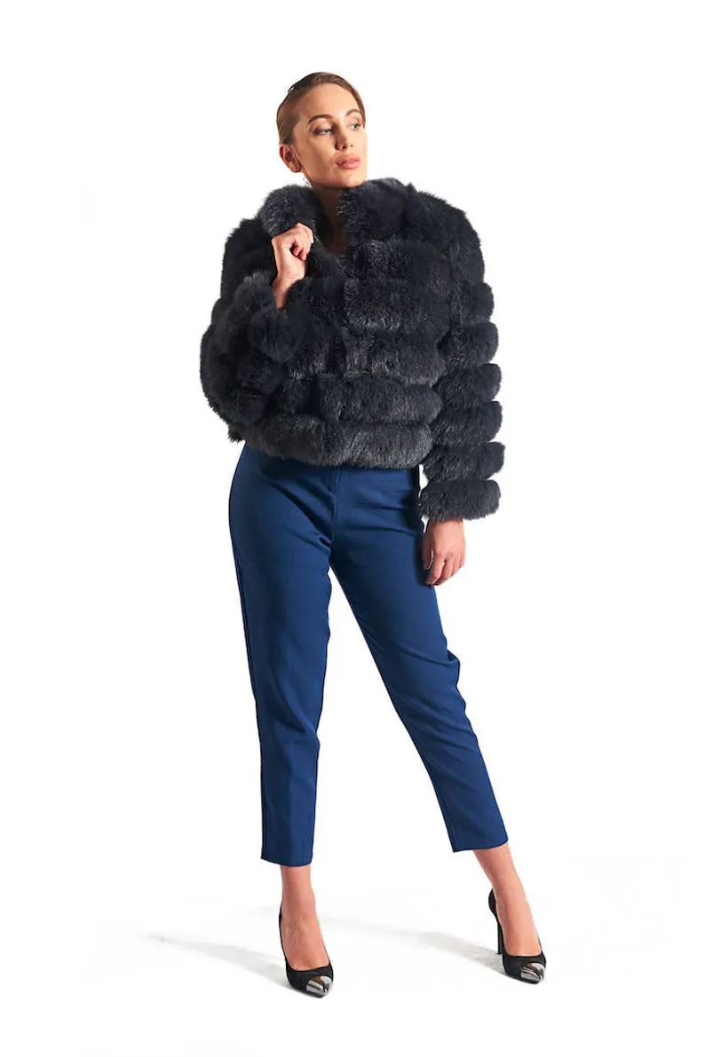 Dark Grey Fox Fur Coat Women’s