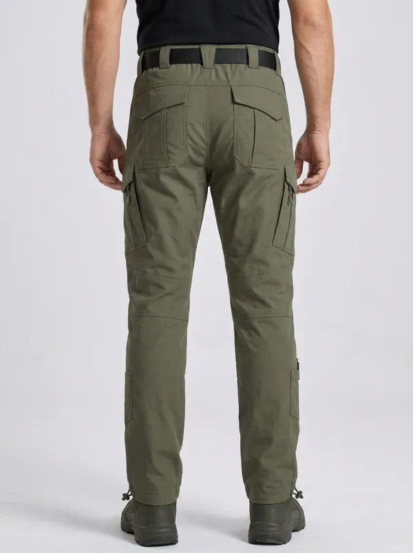 Men's Tactical D-Ring Zip-Thigh-Pocket Reinforced-Knee Knee-Panel Cargo Pants