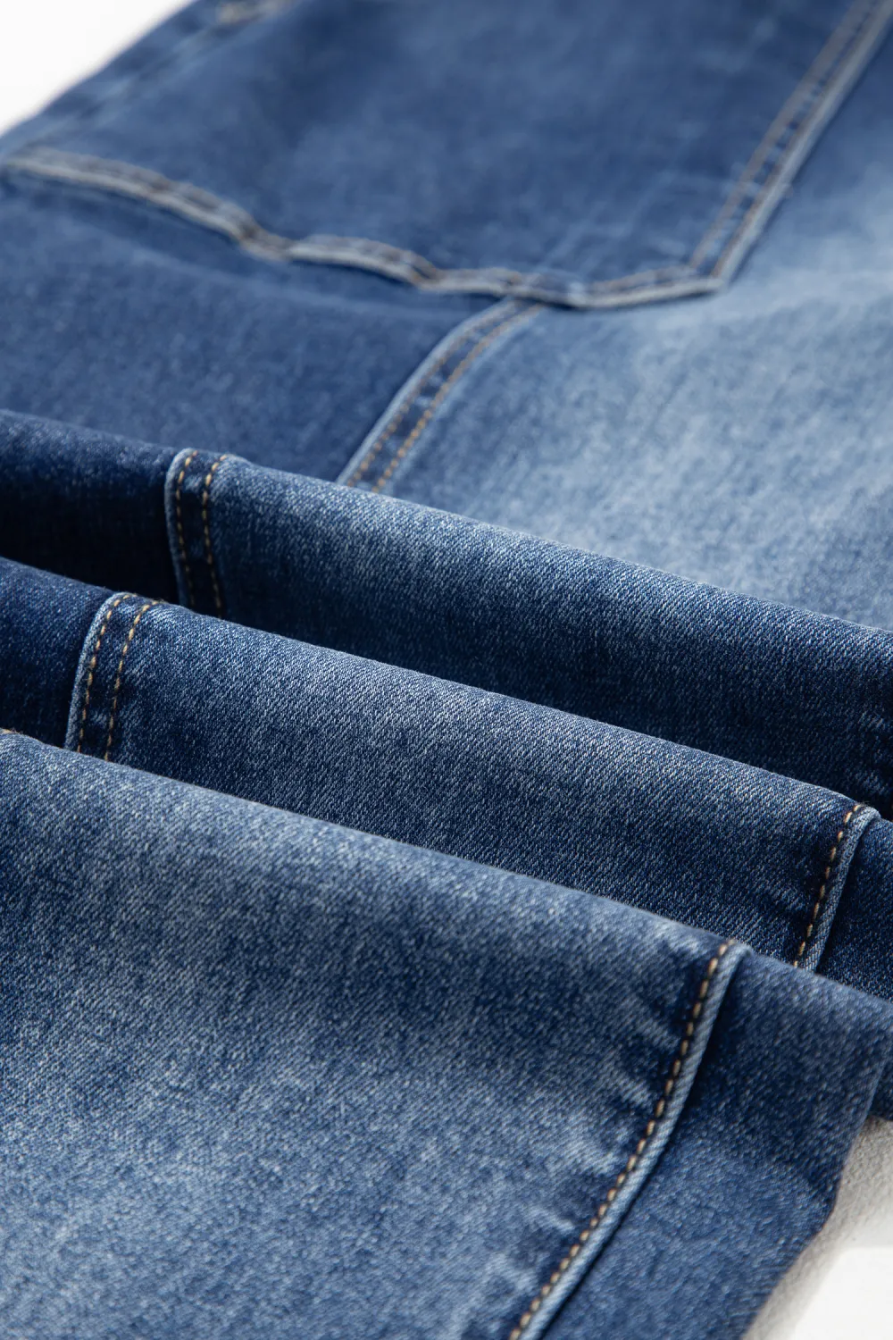 Deep Blue Drawstring Wide Leg Jeans