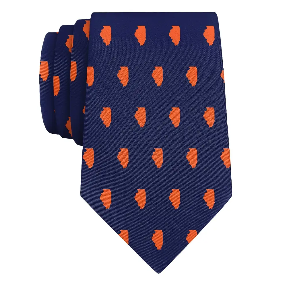 Polished Outline Emblem Pattern Necktie