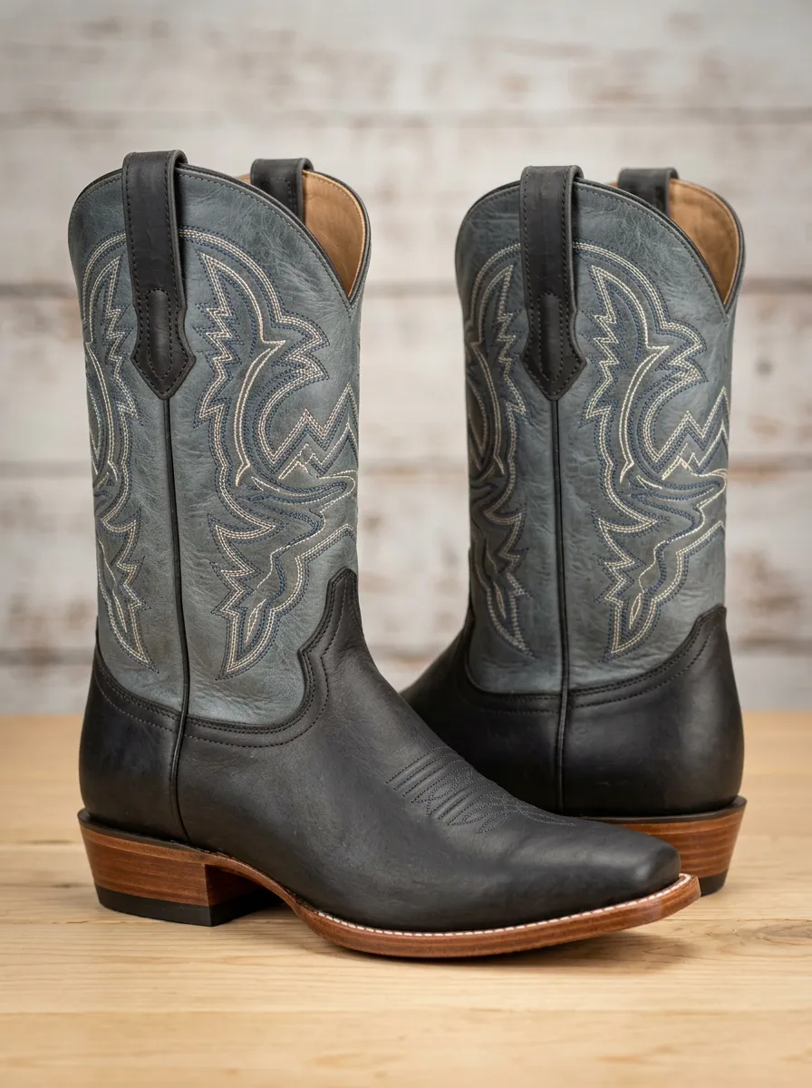 Vintage Pattern Embroidered Cowboy Boots Men
