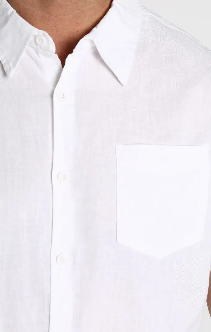 Cotton Linen Blend Short Sleeve Shirt