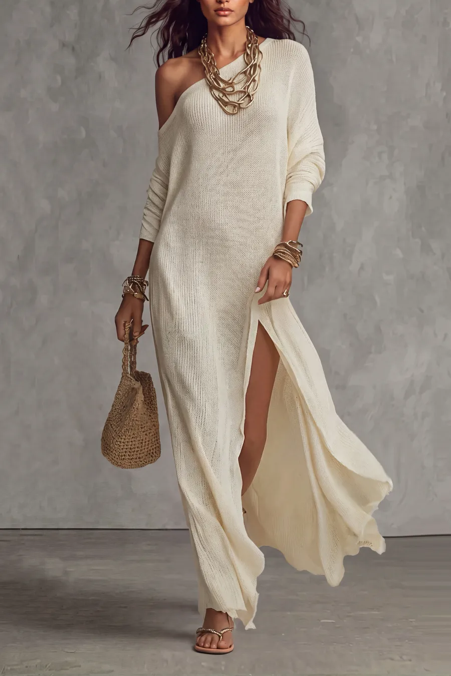 One Shoulder Maxi Dress