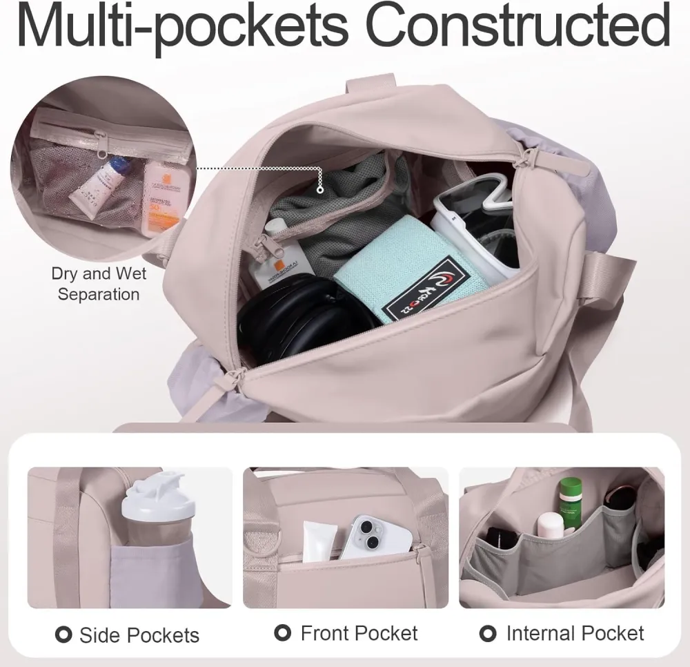 Mini Gym Bag for Women Girls Small Gym Tote Bag with Wet Compartment Waterproof Travel Duffle Bag Cute Workout Sport Bag