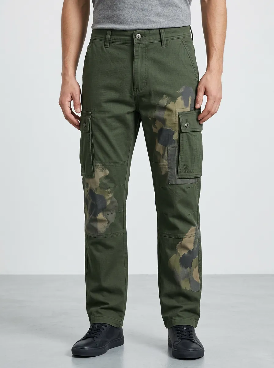 Men's Camouflage Patch Cargo Trousers