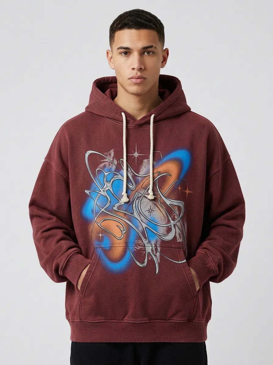 Unisex Y2K Streetwear Abstract Graffiti Star Hoodie