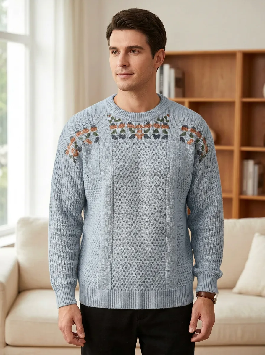 Men's Geometric Knit Sweater