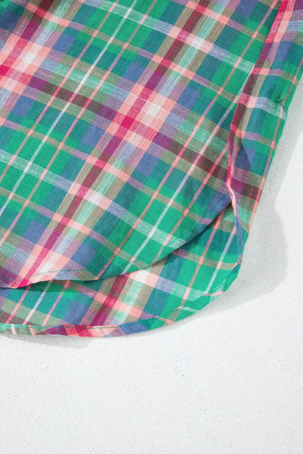 Plaid Collared Relaxed Fit Shirt Blouse