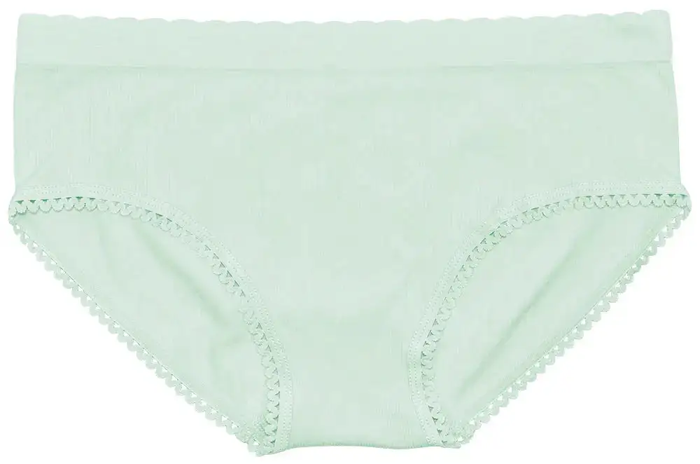 Seamless Tag-Free Picot-Trim Hipster Panty