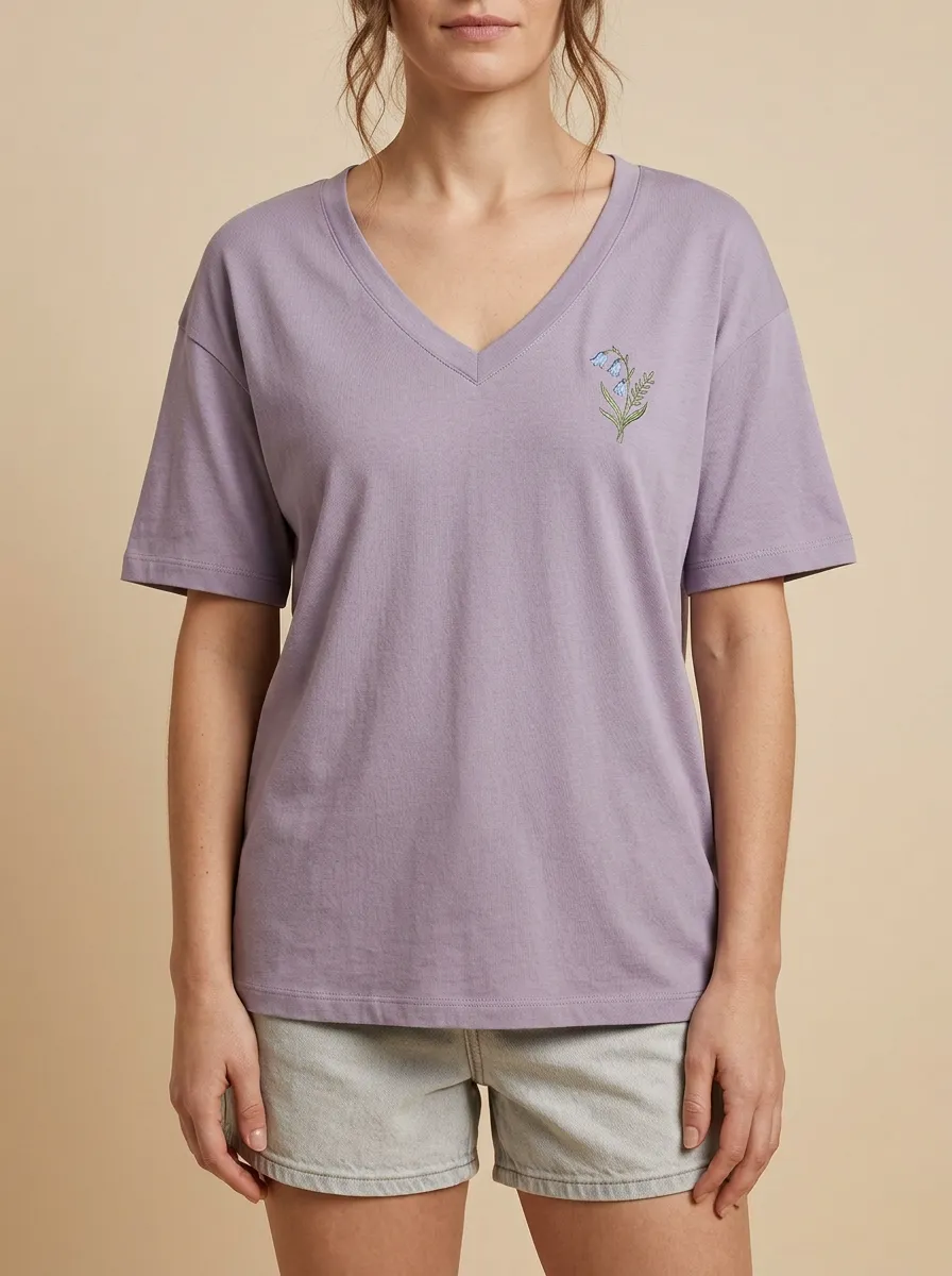 Women's Drop-Shoulder V-Neck T-Shirt