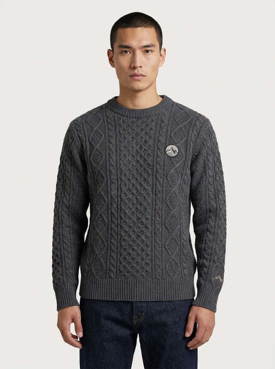 Men's Charcoal Grey Field Knit Sweater