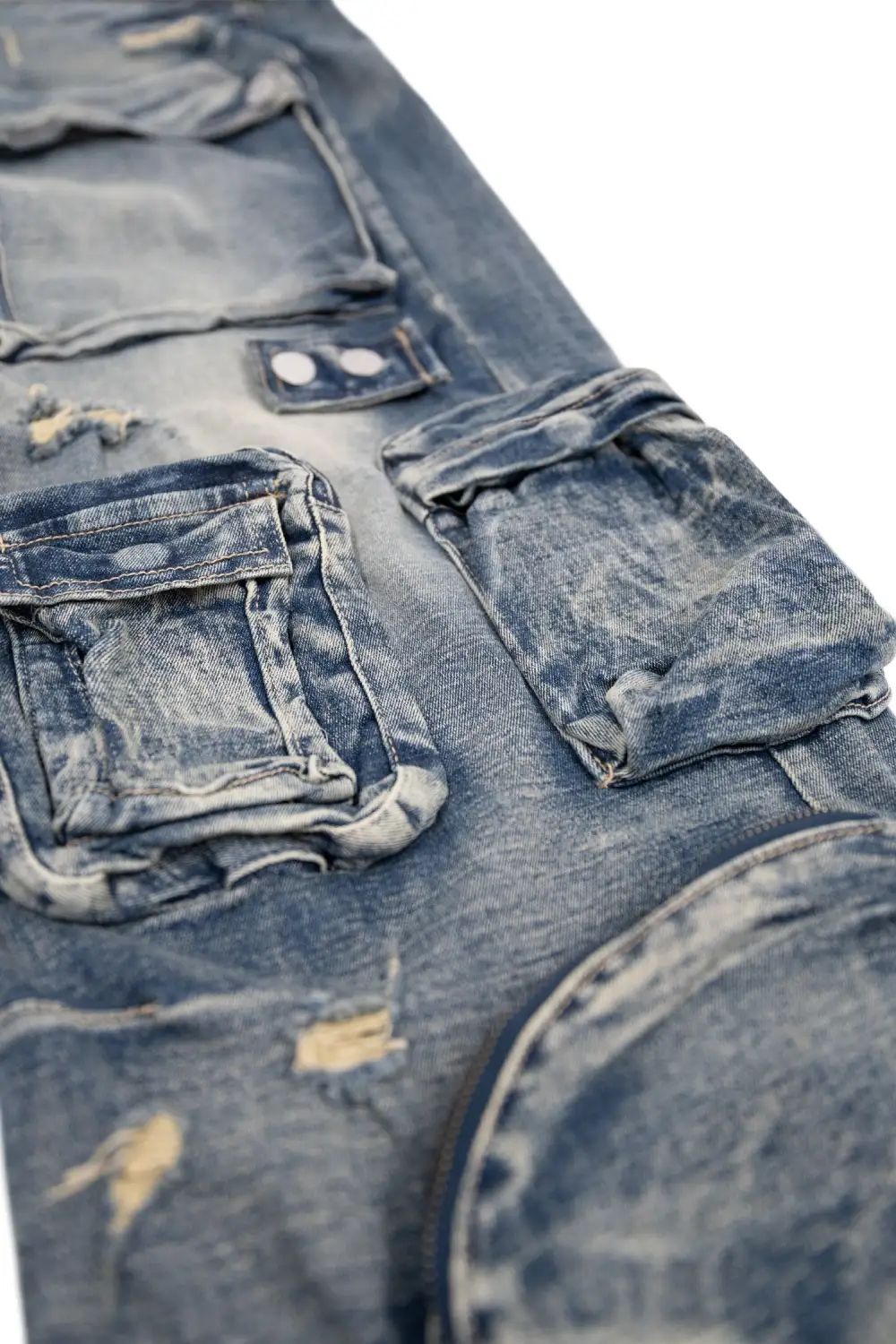 Men's Vintage Multi Cargo Baggy Jeans