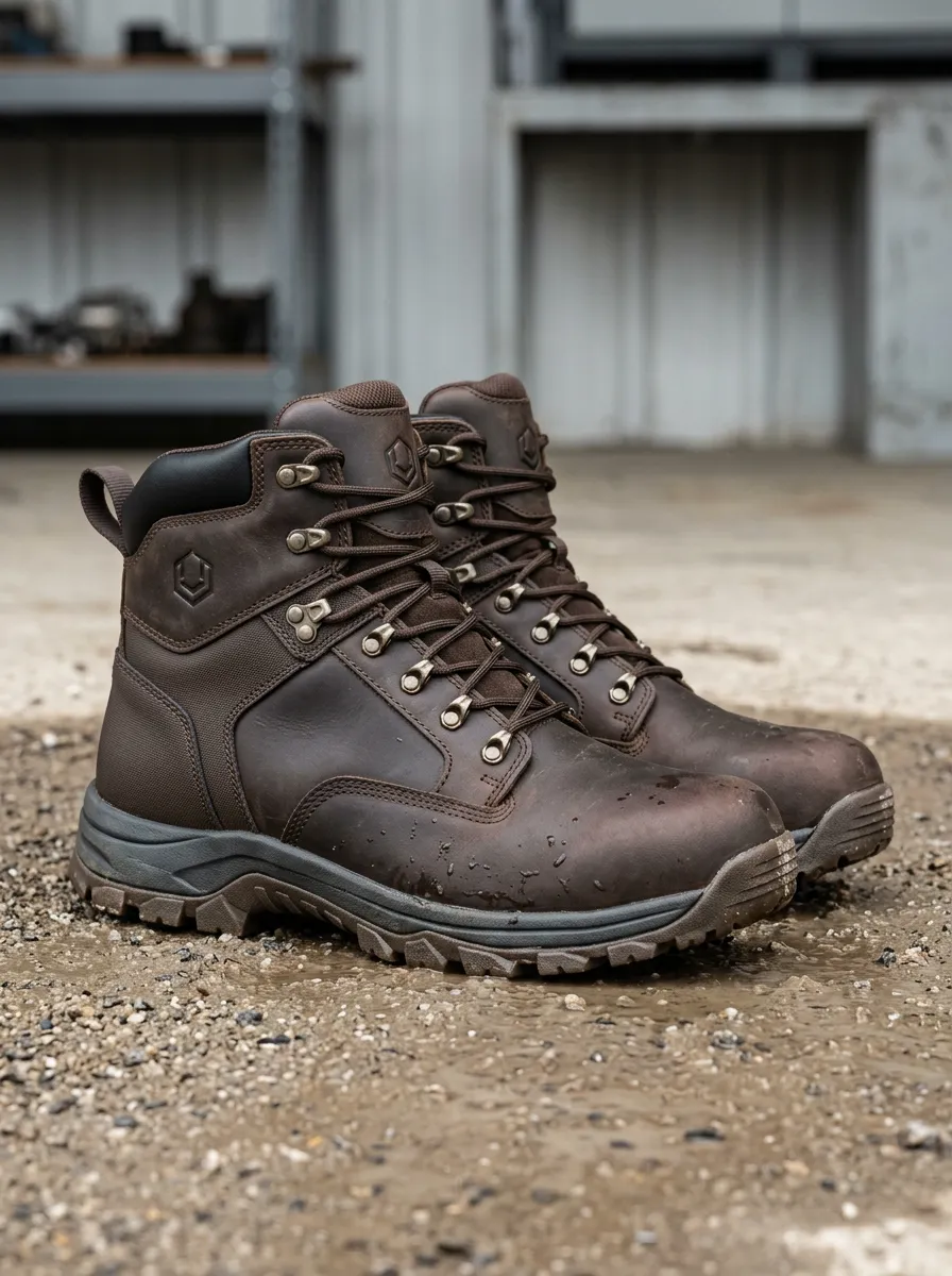 Trail-Ready Leather-Look Men's Waterproof Work Boots
